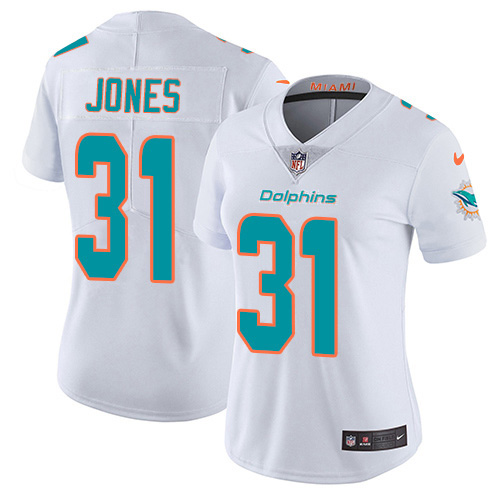 Nike Miami Dolphins #31 Byron Jones White Women Stitched NFL Vapor Untouchable Limited Jersey->women nfl jersey->Women Jersey